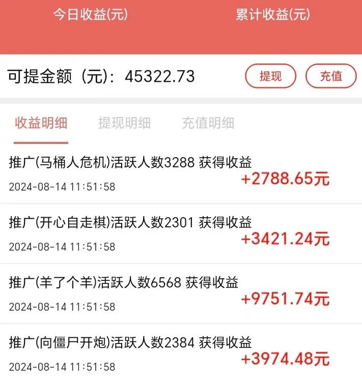 零撸【小游戏广告分成】，多种模式，月入3000+