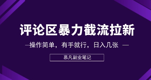 评论区暴力截流拉新：捡钱项目，操作简单，有手就行，日入几张-鼎铸网