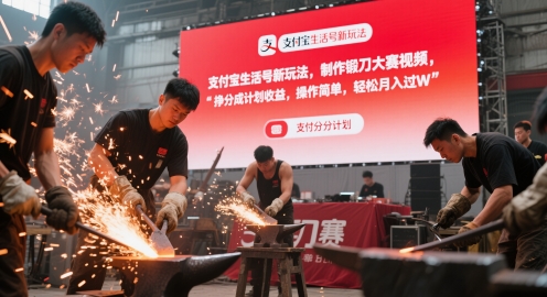 e694afe4bb98e5ae9de7949fe6b4bbe58fb7e696b0e78ea9e6b395efbc8ce588b6e4bd9ce994bbe58880e5a4a7e8b59be8a786e9a291efbc8ce68ca3e58886e68890_68358496b99a5.jpeg 支付宝生活号新玩法,制作锻刀大赛视频,挣分成计划收益,操作简单,轻松月入过W