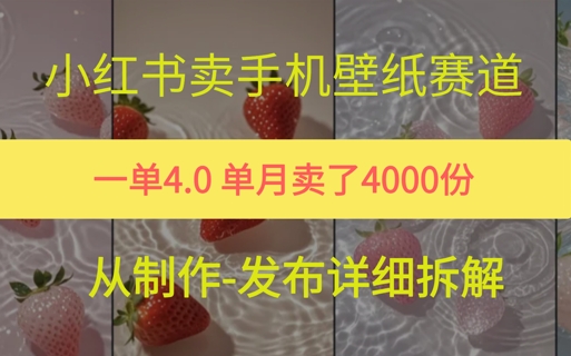 小红薯手机壁纸变现，4块钱一张的图，单月卖了5000份-冒泡网