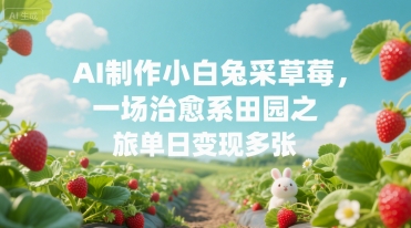AI制作小白兔采草莓，一场治愈系田园之旅单日变现多张-冒泡网
