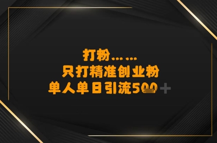 打粉只打精准创业粉，单人单日引流500+-冒泡网