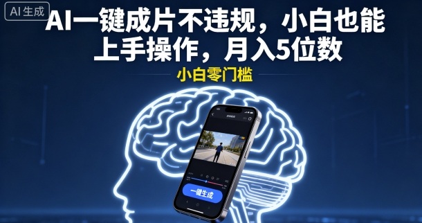 AI一键成片不违规，小白也能上手操作，月入5位数-冒泡网
