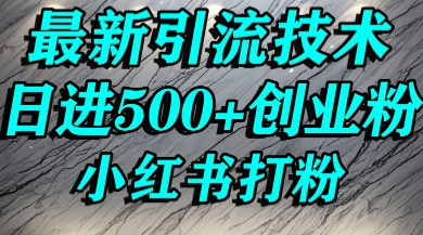 小红书精准引流创业粉，前辈求带孩子走投无路了，单人操作日引500+精准创业粉-冒泡网