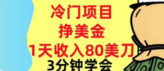 冷门项目挣美刀，0门槛，1天收入80刀，3分钟学会,这个方法要学会-冒泡网