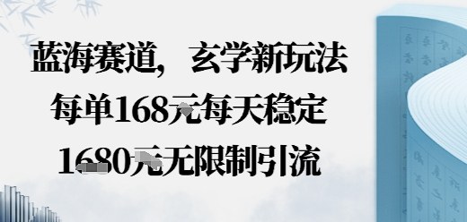 蓝海赛道，玄学新玩法每单168米，每天稳定多张收益，无限制引流可以过豆荚玩法-冒泡网