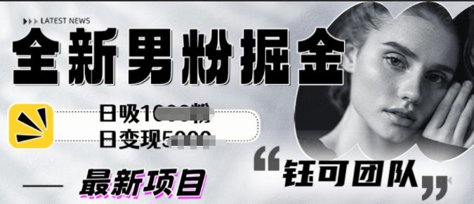 全新男粉掘金思路日吸粉100+日变现1k+-冒泡网