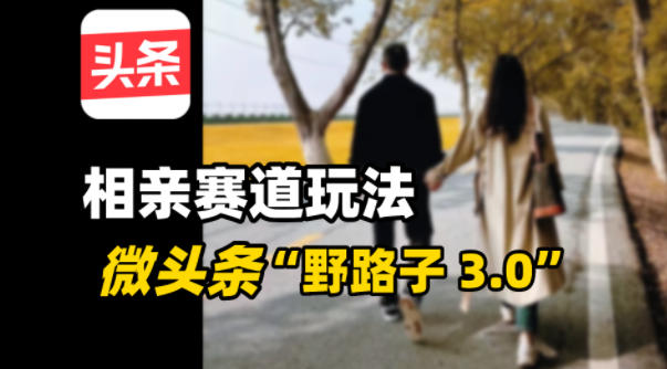 e5beaee5a4b4e69da1e9878ee8b7afe5ad903-0e79bb8e4bab2e8b59be98193e78ea9e6b395efbc8ce690ace7a096e5bc8fe6938de4bd9ce58d95_692ba142ef53a.jpeg 微头条“野路子3.0”相亲赛道玩法,搬砖式操作单号稳定3张