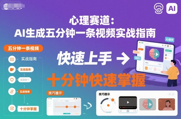 e5bf83e79086e8b59be98193efbc9aaie7949fe68890e4ba94e58886e9929fe4b880e69da1e8a786e9a291e5ae9ee68898e68c87e58d97efbc8ce58d81e58886e9929f_691c3fdef1f98.jpeg 心理赛道:AI生成五分钟一条视频实战指南,十分钟快速掌握