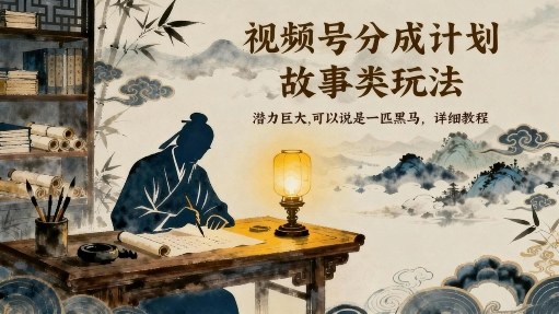 视频号分成计划，故事类玩法，潜力巨大，可以说是一匹黑马，详细教程-冒泡网