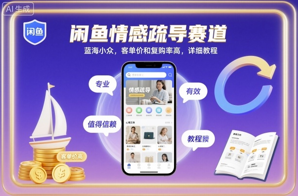 闲鱼情感疏导赛道，蓝海小众，客单价和复购率高，详细教程-冒泡网