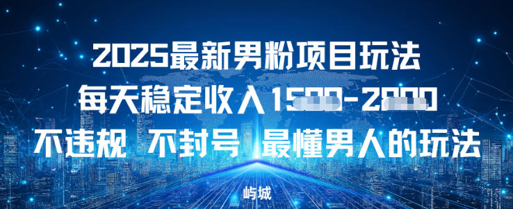 2025最新男粉项目玩法每天稳定收入多张，不违规不封号，最懂男人的玩法之一-冒泡网