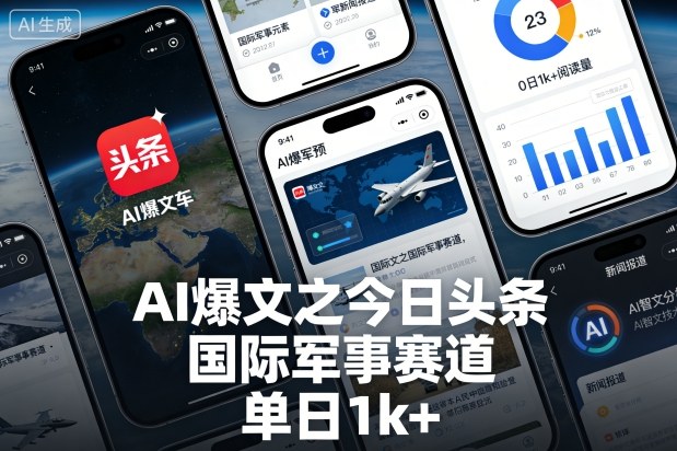 AI爆文之今日头条，国际军事赛道，单日1k+-冒泡网