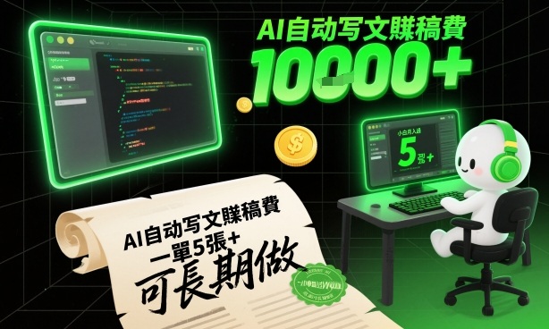 AI自动写文賺稿费，一单5张+，小白月入过W，收益稳定可长期做-冒泡网