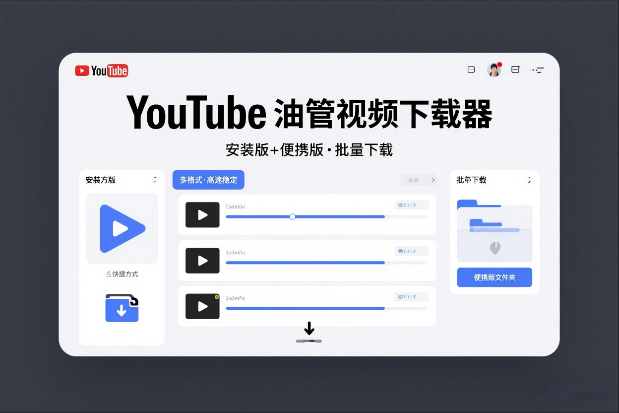 YouTube油管视频下载器安装版+便携版，可以批量下载多个视频-冒泡网