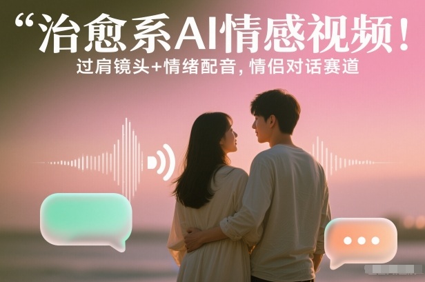 治愈系AI情感视频！过肩镜头+情绪配音，情侣对话赛道-冒泡网