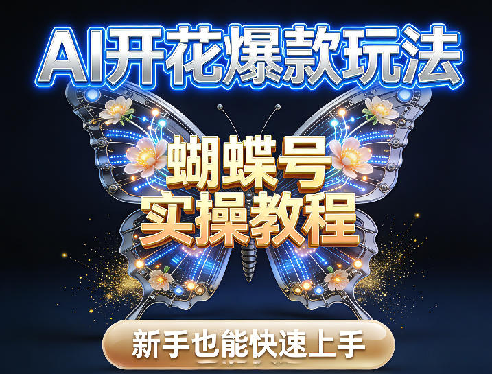 AI开花爆款玩法，蝴蝶号实操教程，新手也能快速上手-冒泡网