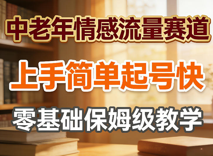 中老年情感流量赛道，上手简单起号快，零基础保姆级教学-冒泡网