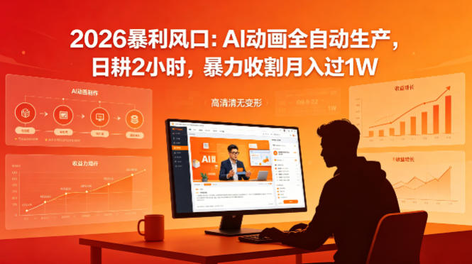 2026暴利风口：AI动画全自动生产，日耕2小时，暴力收割月入过1W-冒泡网