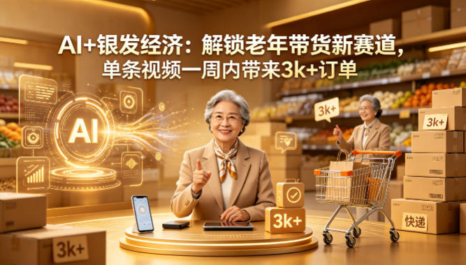 AI+银发经济：解锁老年带货新赛道，单条视频一周内带来3k+订单-冒泡网