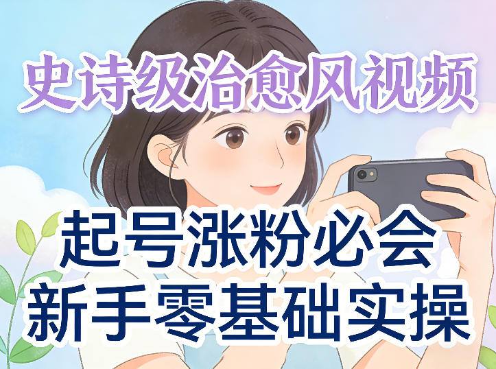 史诗级治愈风视频爆了，起号涨粉必会，新手零基础实操（实操+变现全讲解）-冒泡网