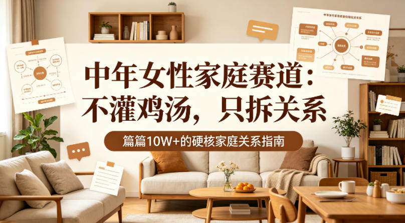 公众号流量主【中年女性家庭赛道】，不讲鸡汤、只拆家庭关系，篇篇10w+-冒泡网