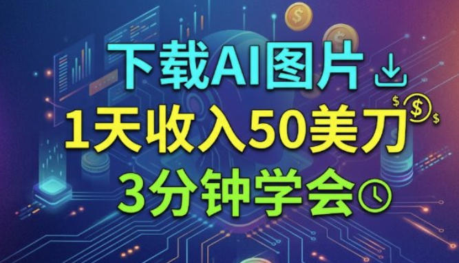 e4b88be8bdbdaie59bbee78987efbc8c1e5a4a9e694b6e585a550e58880efbc8c3e58886e9929fe5ada6e4bc9ae79a84e7be8ee58880e9a1b9e79bae_6a27db9a3fbba.jpeg 下载AI图片,1天收入50刀,3分钟学会的美刀项目
