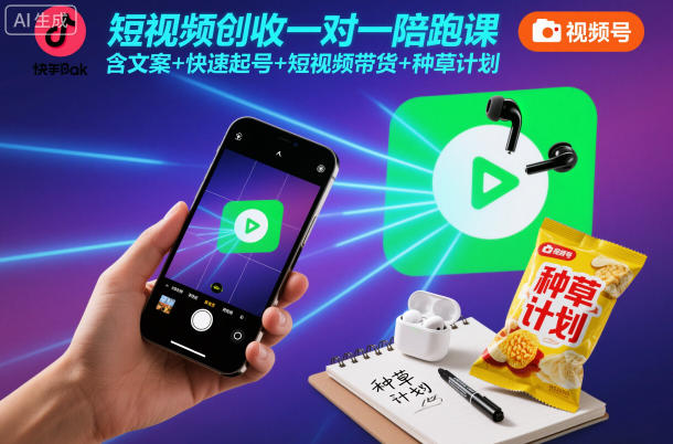 01da27071f51a61e31fd96908d8eaa28.jpeg 短视频创收一对一陪跑课,含文案+快速起号+短视频带货+种草计划