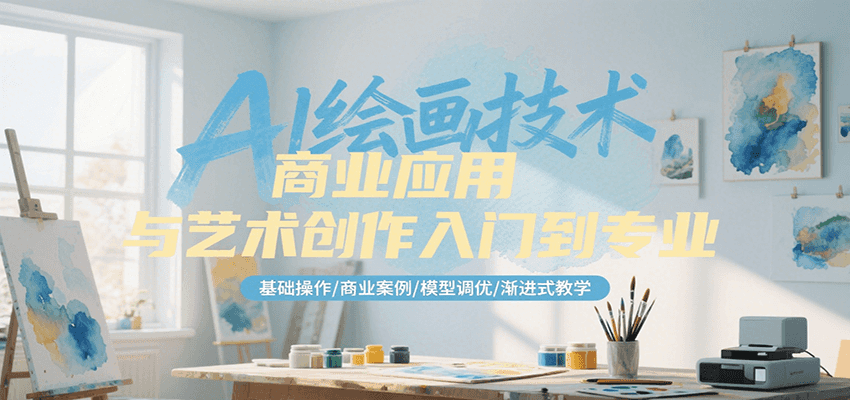 AI绘画技术商业应用与艺术创作入门到专业，基础操作/商业案例/模型调优/渐进式教学-冒泡网