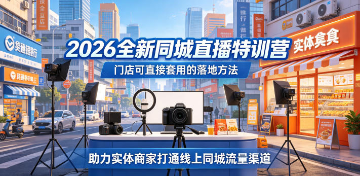 030ab571dcbf3e921cfc6b1f68553ae8.jpeg 2026全新同城直播特训营,门店可直接套用的落地方法,助力实体商家打通线上同城流量渠道
