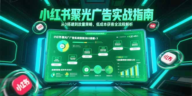 小红书聚光广告实战指南，从0搭建到放量策略，低成本获客全流程解析-冒泡网