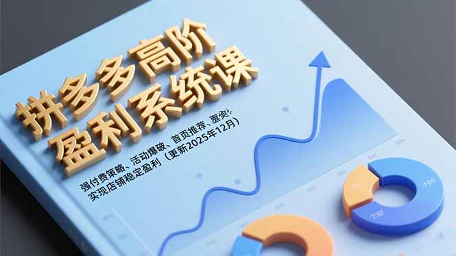 拼多多高阶盈利系统课，强付费策略、活动爆破、首页推荐，实现店铺稳定盈利(更新12月-冒泡网