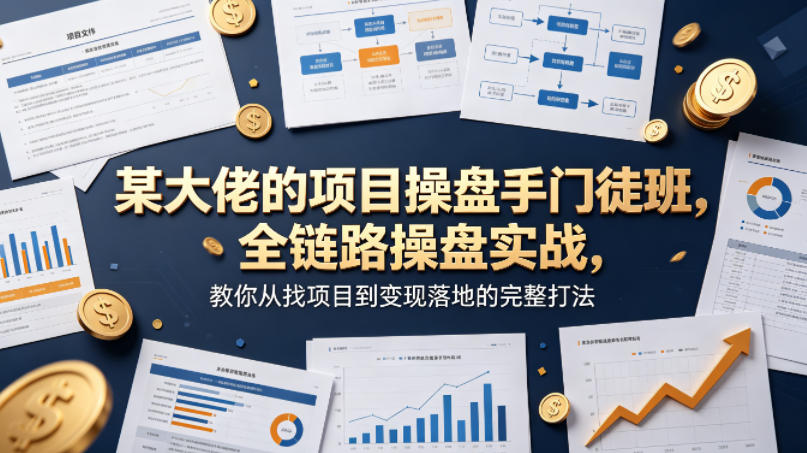 某大佬的项目操盘手门徒班，全链路操盘实战，教你从找项目到变现落地的完整打法-冒泡网