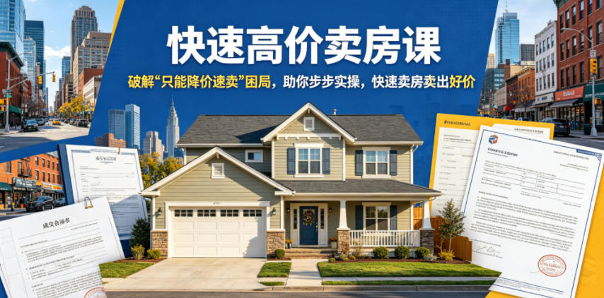 快速高价卖房课，破解“只能降价速卖”困局，助你步步实操，快速卖房卖出好价(更新2026)-冒泡网