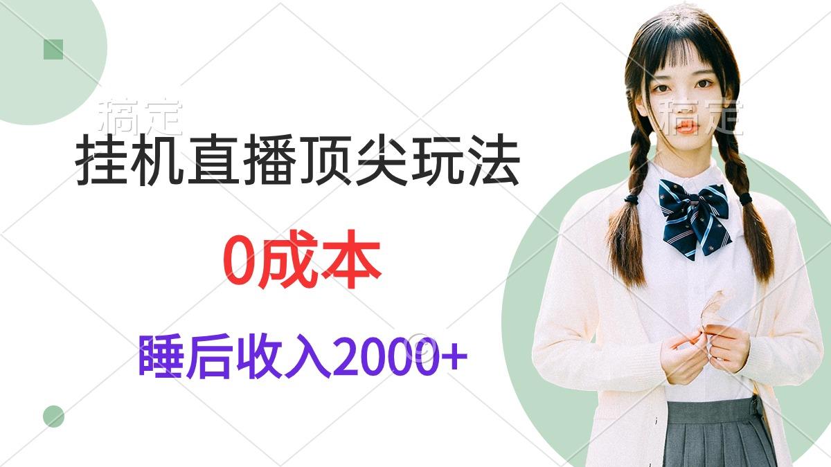 (9715期)挂机直播顶尖玩法，睡后日收入2000+、0成本，视频教学-冒泡网