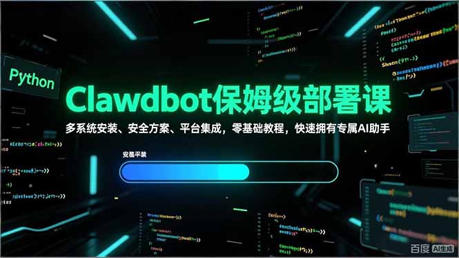 Clawdbot保姆级部署课，多系统安装、安全方案、平台集成，零基础教程，快速拥有专属AI助手-冒泡网