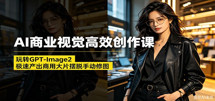 AI商业视觉高效创作课：玩转GPT-Image2，极速产出商用大片摆脱手动修图(更新)-冒泡网