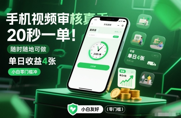 手机视频审核真香！20秒一单，随时随地可做，单日收益4张，小白零门槛冲【揭秘】-冒泡网
