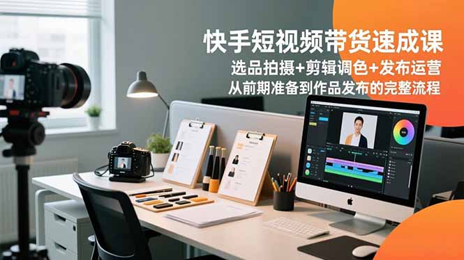 快手短视频带货速成课，选品拍摄+剪辑调色+发布运营，从前期准备到作品发布的完整流程-冒泡网
