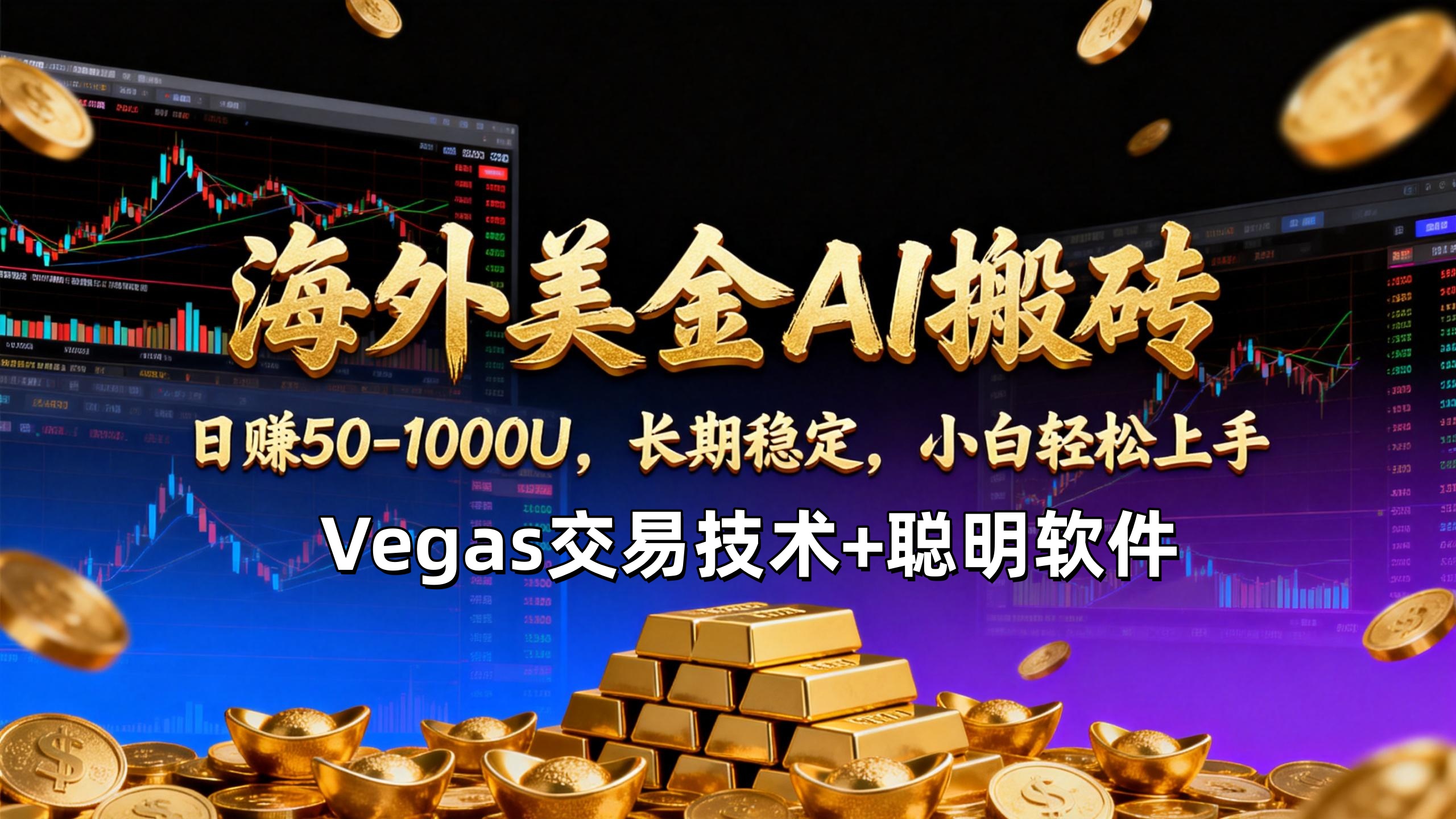 【海外美金AI搬砖】Vegas交易技术+聪明软件，日赚50-1000U，长期稳定，小白轻松上手。-冒泡网