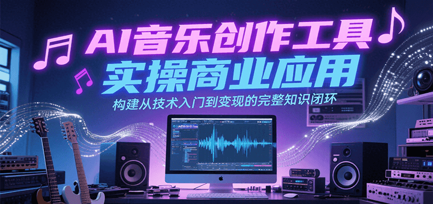 AI音乐创作工具实操商业应用，构建从技术入门到变现的完整知识闭环-冒泡网