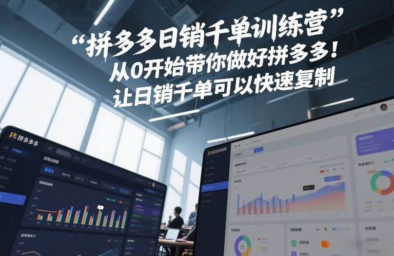 拼多多日销千单训练营，从0开始带你做好拼多多，让日销千单可以快速复制(更新26年1月)-冒泡网