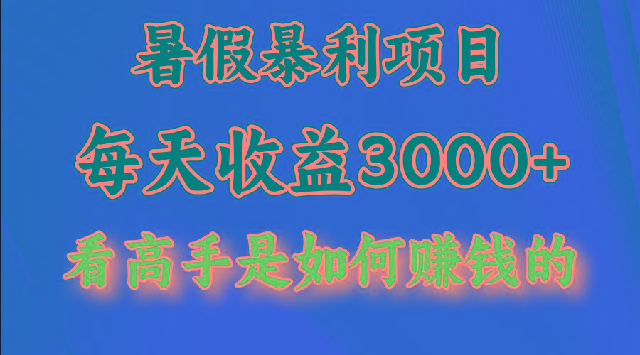 暑假暴力项目 1天收益3000+,视频号,快手,不露脸直播.次日结算-冒泡网