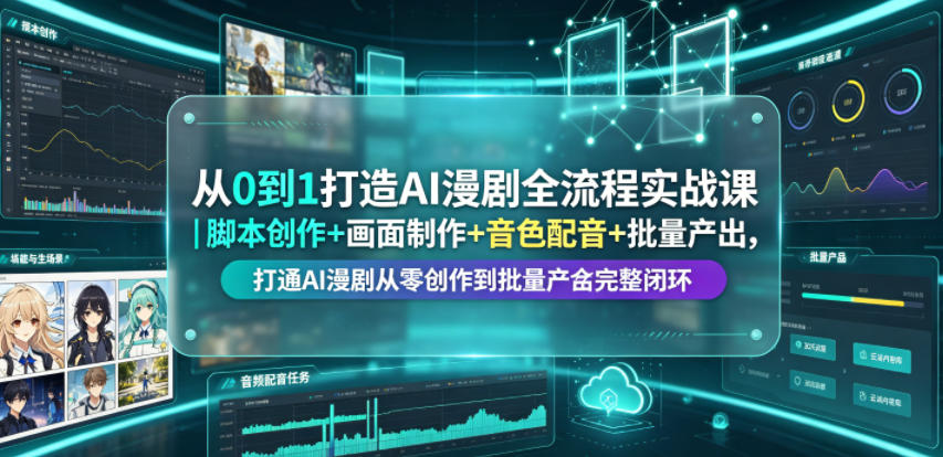 0d1af0ed15bf68a828bccf717dcd9c6e.jpeg 从0到1打造AI漫剧全流程实战课|脚本创作+画面制作+音色配音+批量产出,打通AI漫剧从零创作到批量量产完整闭环