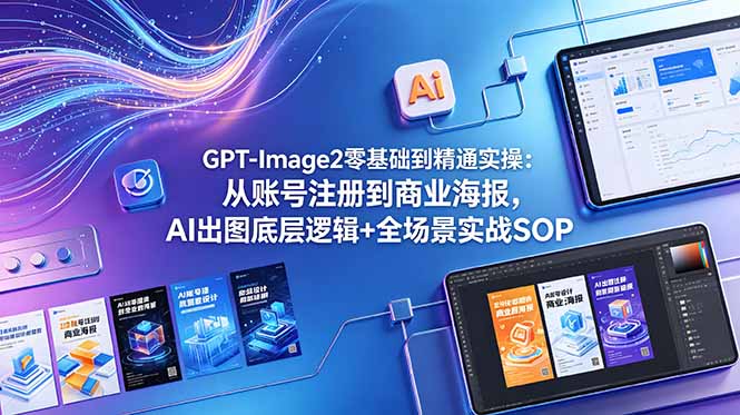 0dadd8072e35902b847b4431e7d2cea8.jpeg GPT-Image2零基础到精通实操:从账号注册到商业海报,AI出图底层逻辑+全场景实战SOP