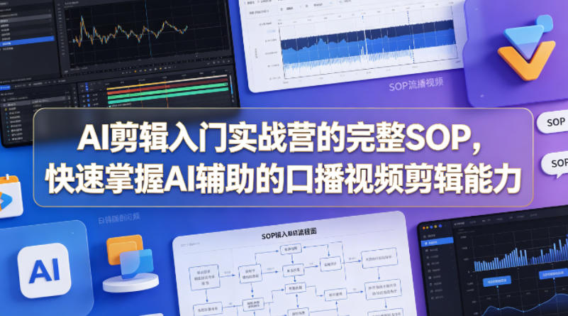 AI剪辑入门实战营的完整SOP，快速掌握AI辅助的口播视频剪辑能力-冒泡网