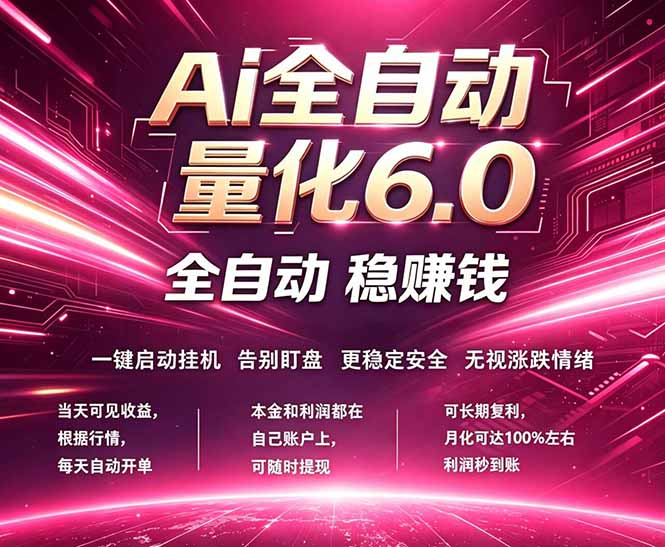 最新AI量化交易6.0，24小时自动运行，绿色稳定！日入1000+-冒泡网