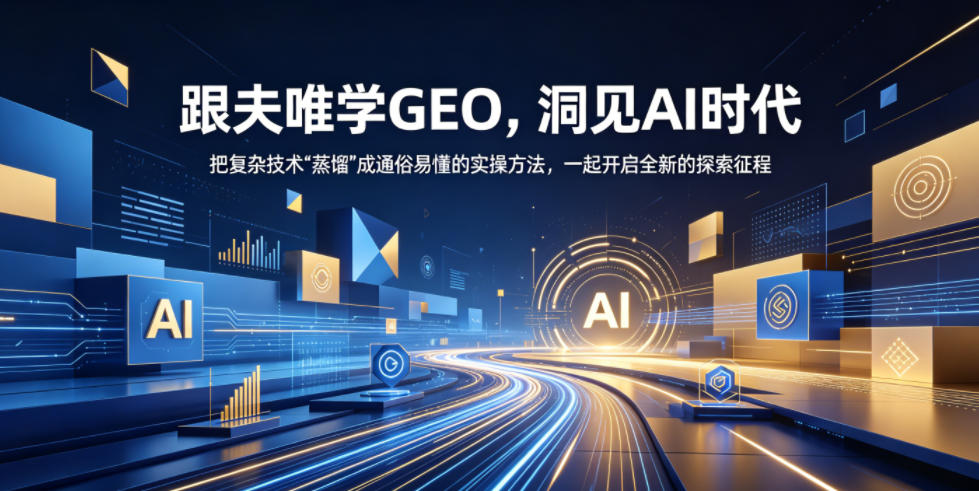 跟夫唯学GEO，洞见AI时代，把复杂技术“蒸馏”成通俗易懂的实操方法，一起开启全新的探索征程-冒泡网
