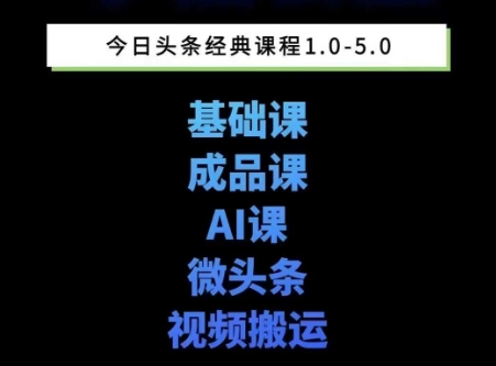 头条图文课1-5期教你头条图文写作、微头条、视频搬运变现，适合新手快速起号玩法-冒泡网