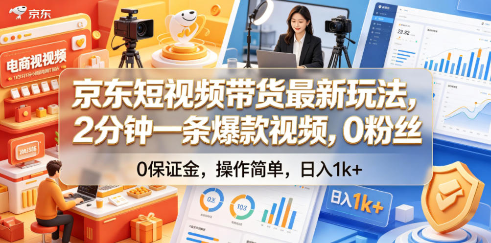 121a81419cd1094b61fb5b07edd467a5.jpeg 京东短视频带货最新玩法,2分钟一条爆款视频,0粉丝,0保证金,操作简单,日入1k+【揭秘】